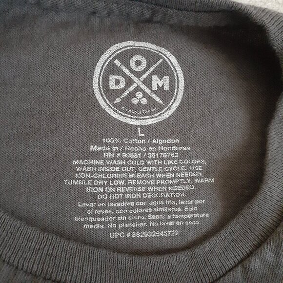 DOM Men's Dark Gray Peace Sign Floral T-Shirt Large - Picture 4 of 8